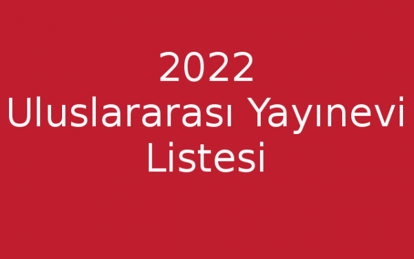 2022 Uluslararası Yayınevi Listesi